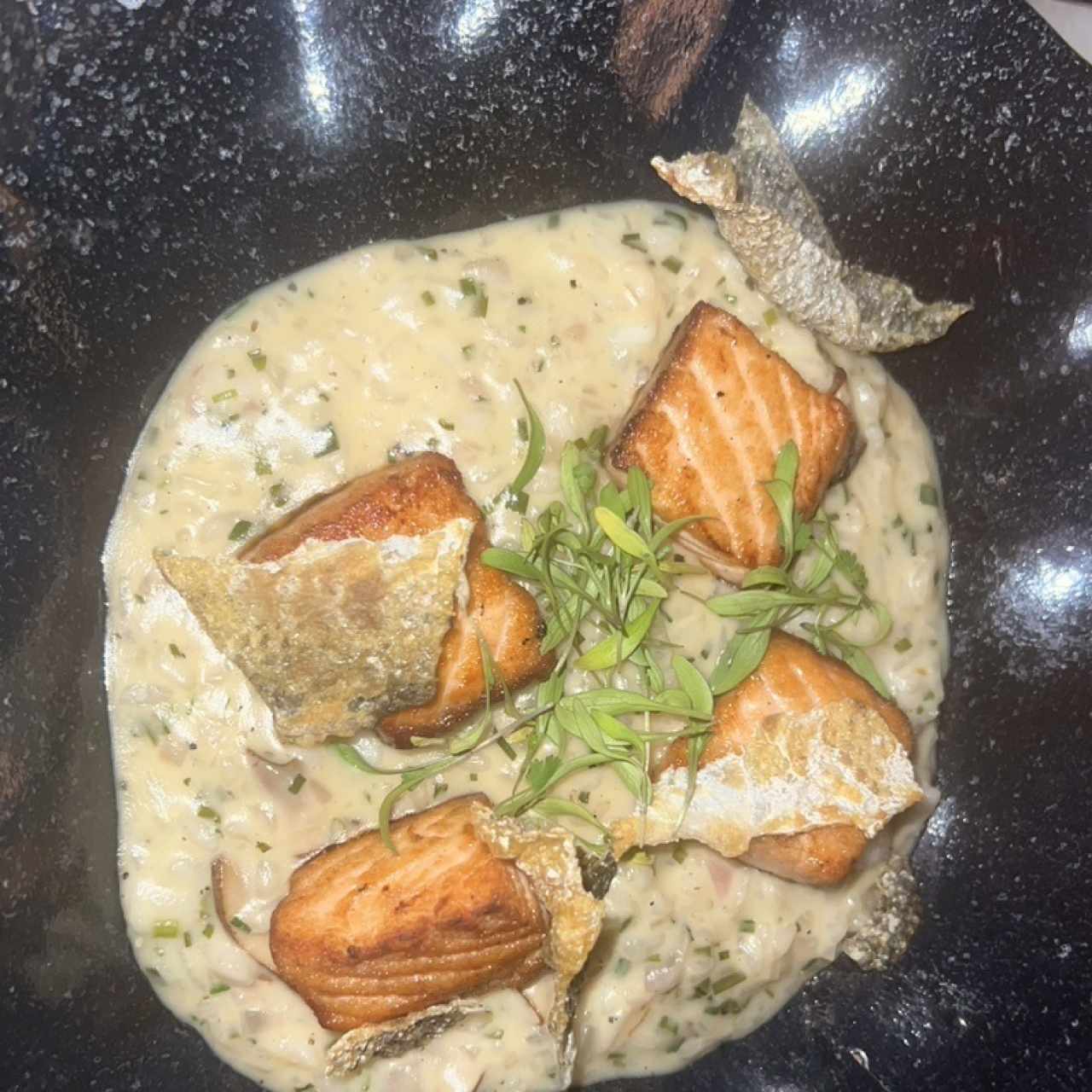 Risotto de salmon. 