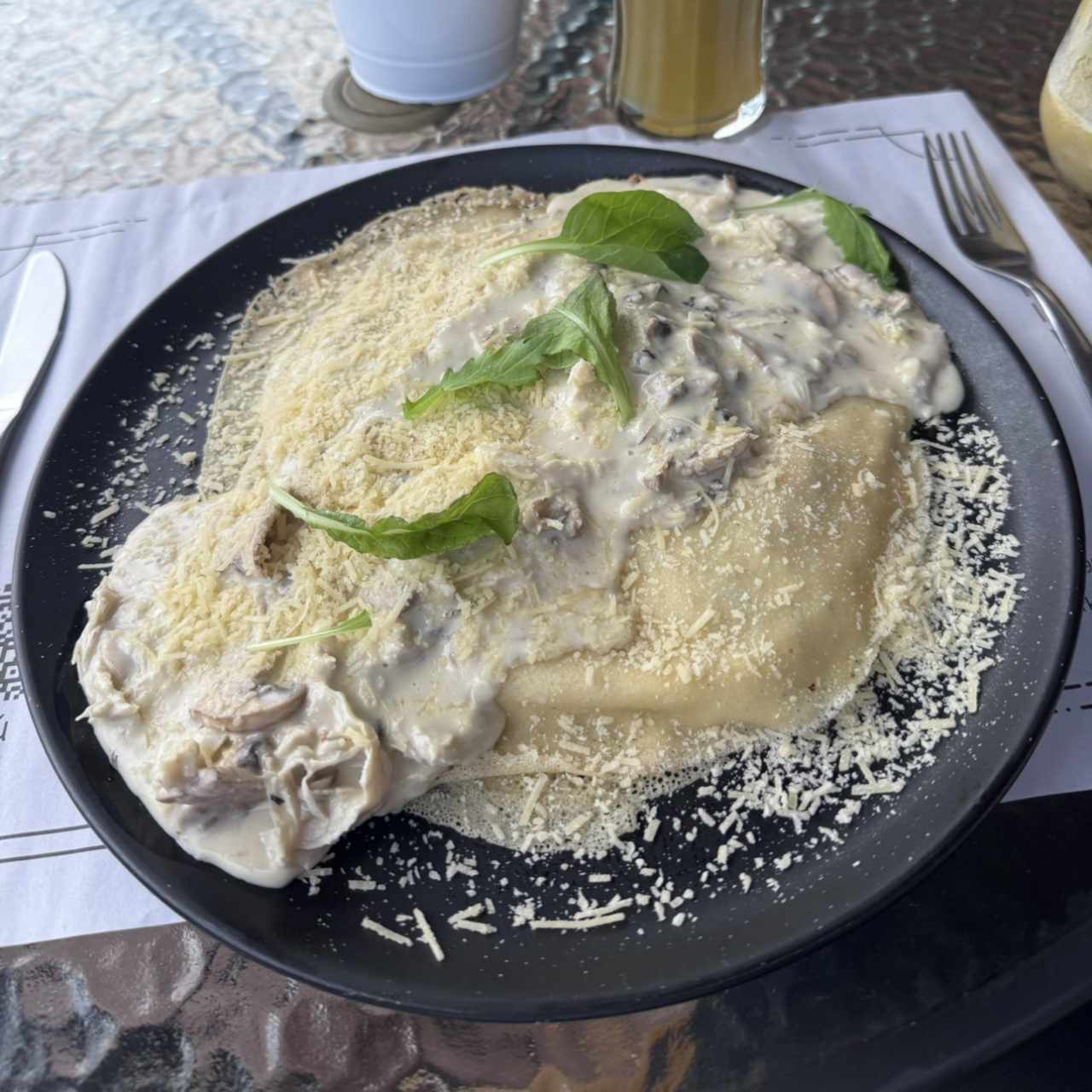 Crep de champiñones y pollo