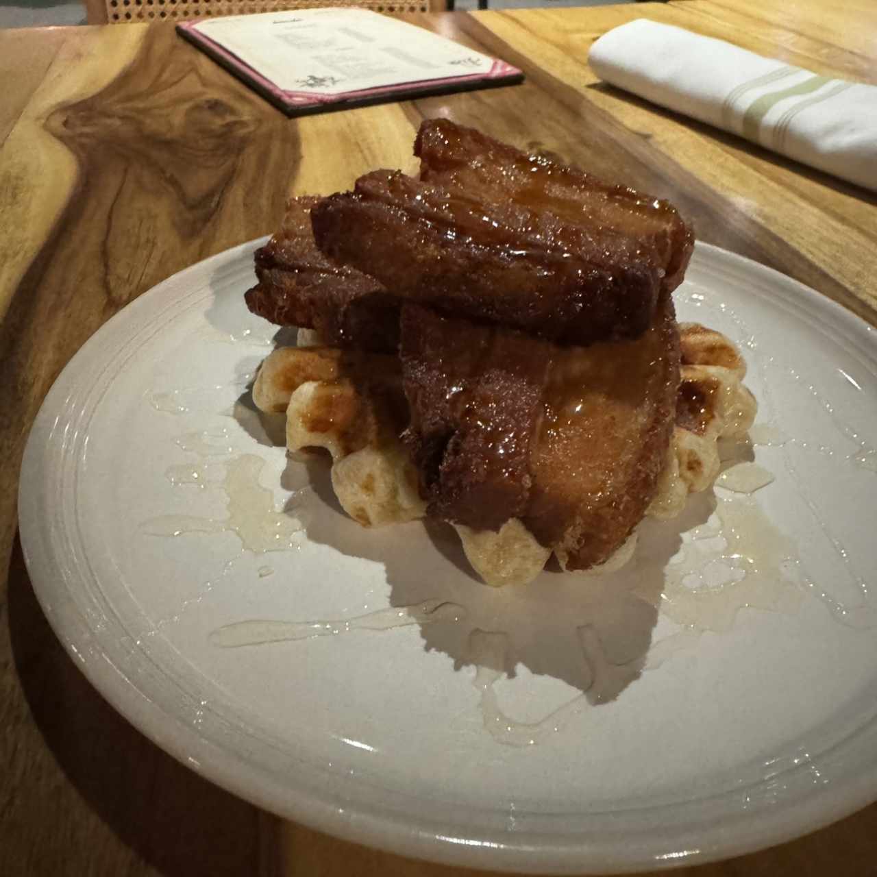 Pork and waffles