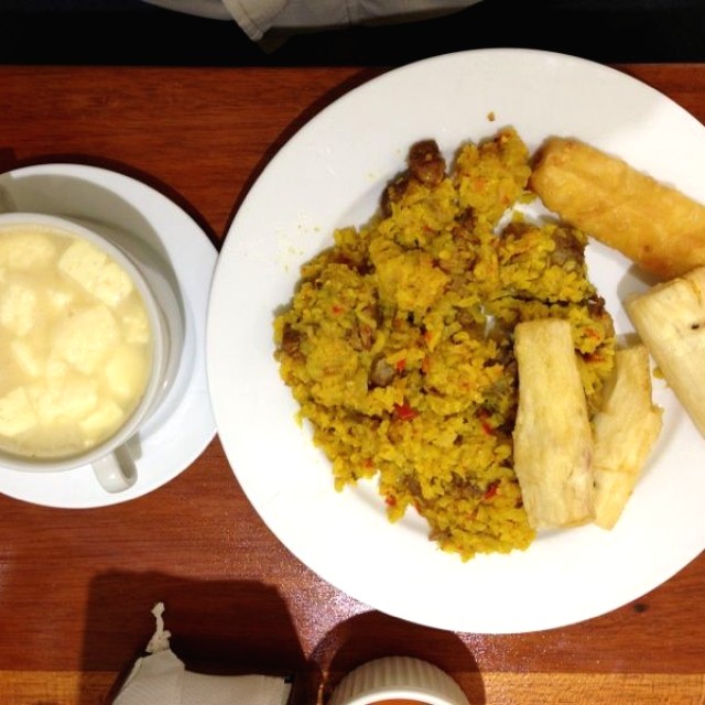 Mote de queso y Arroz apastelado