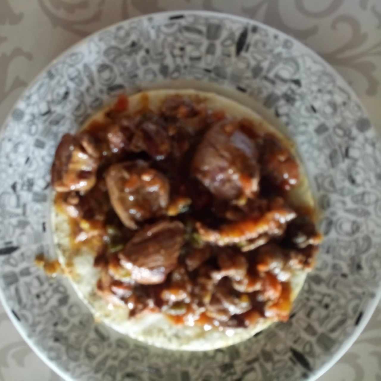 arepa con Lomo y hogao