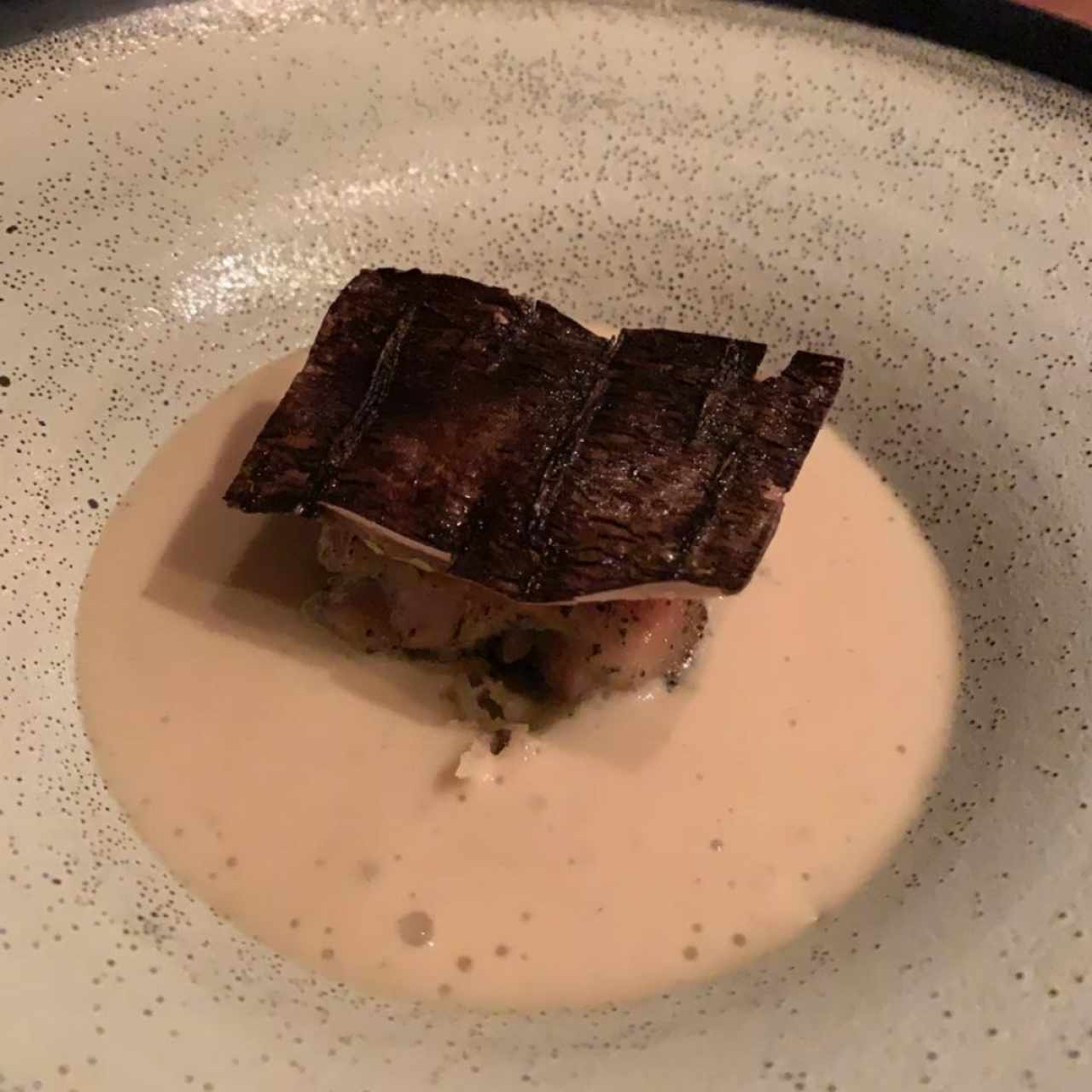 Pescado en crema de yuca