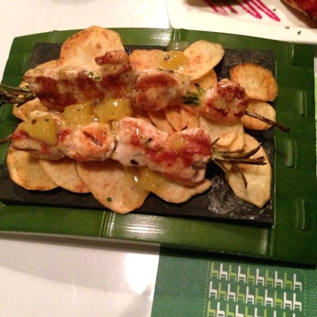 Bruchetas de pollo con Romero y mango