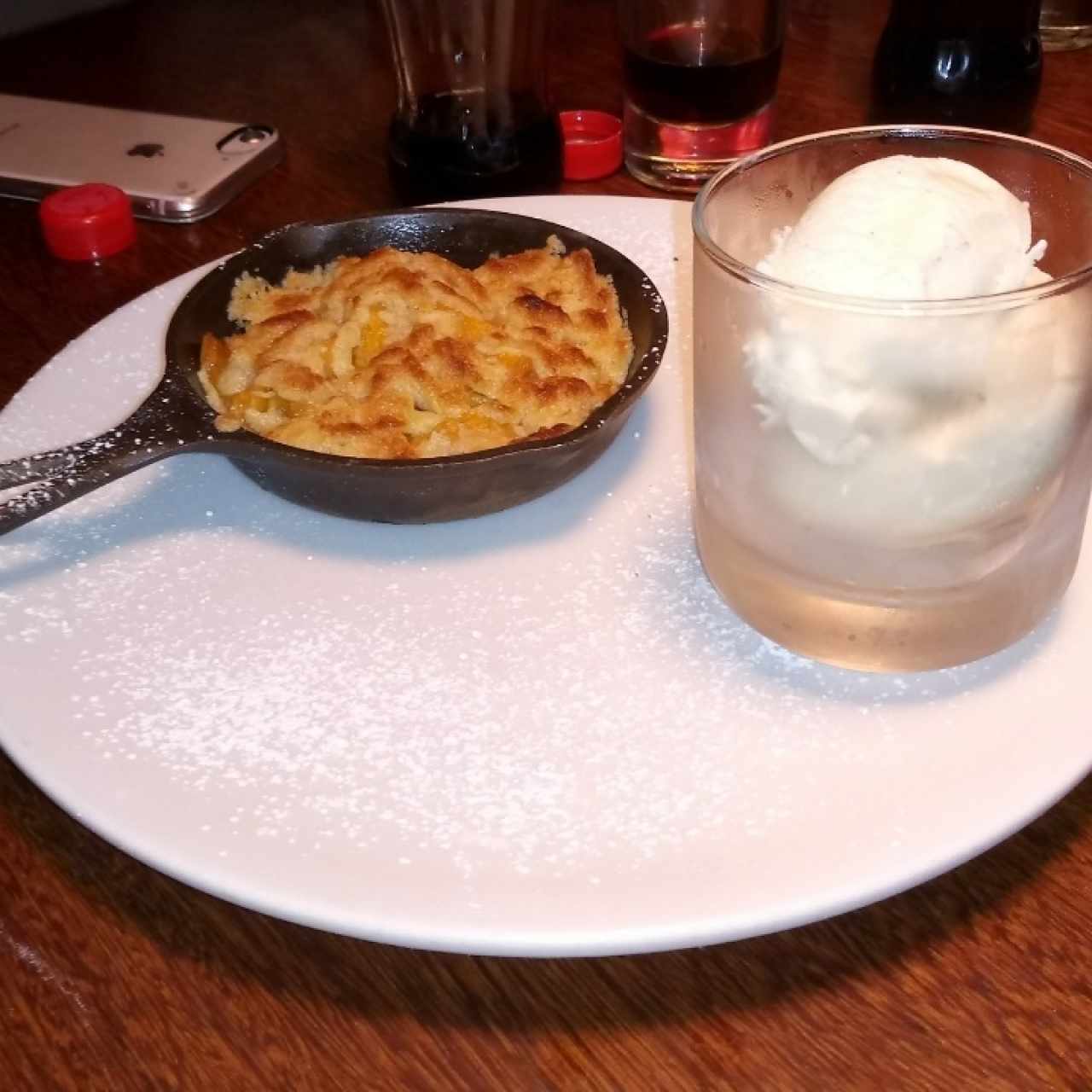 duraznos calientes con helado