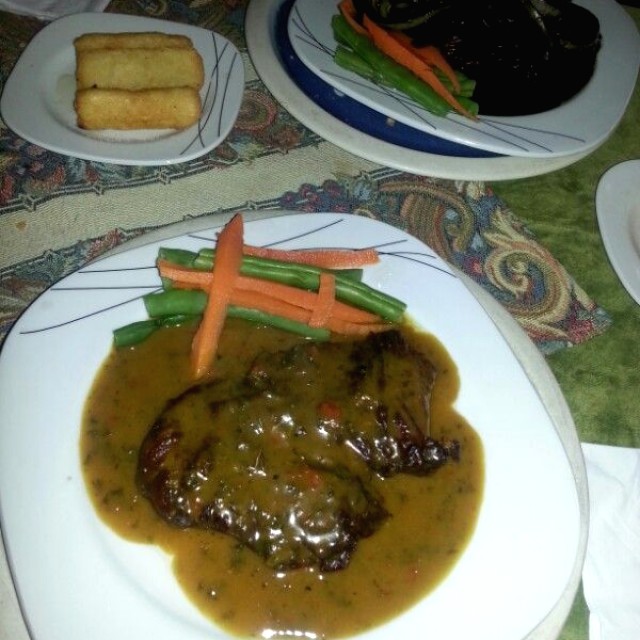 Steaks cebollado y de la casa