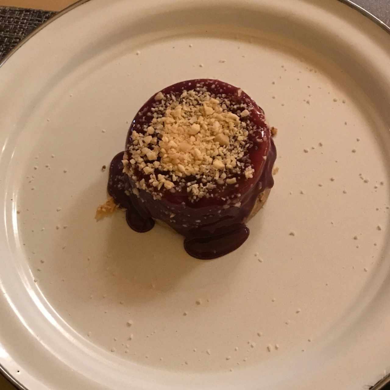 chesscake con ganache de malbec
