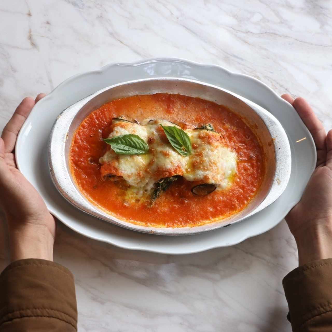 Berenjenas al horno con napolitana.