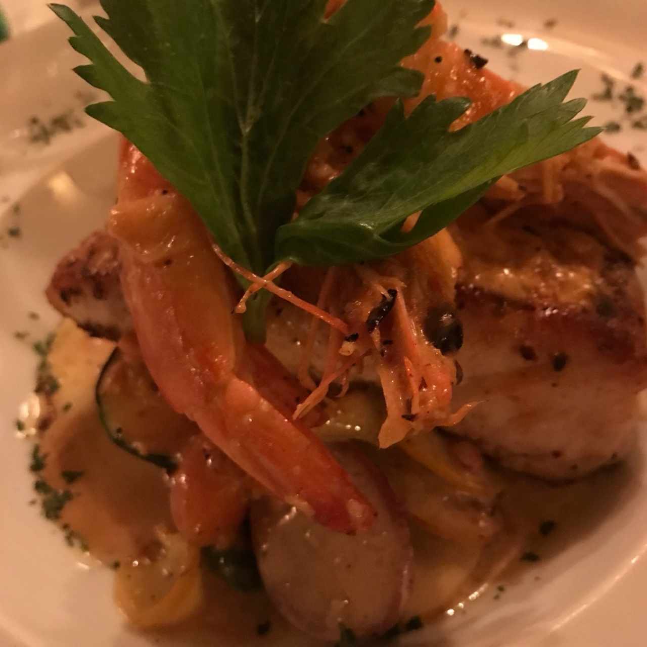 pescado con gambas