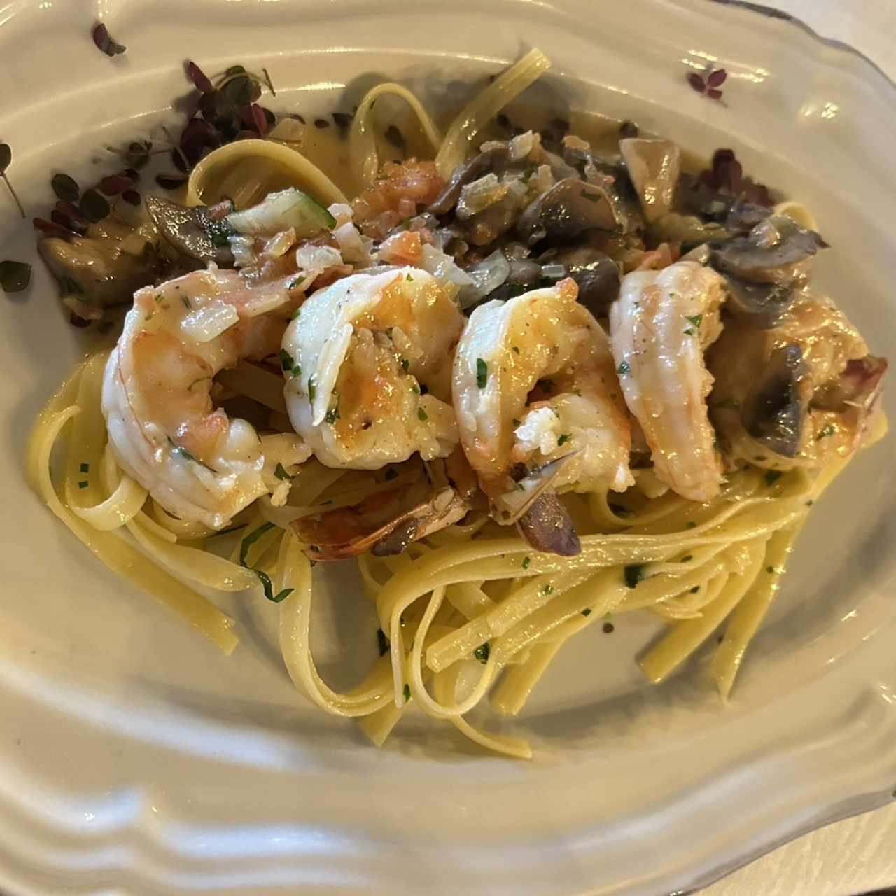 Pastas con langostinos 