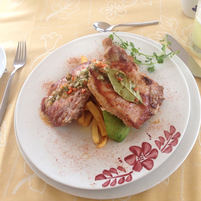 Chuleta en salsa picante