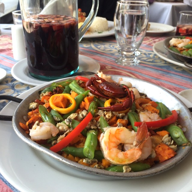 Paella marinera $38 - sangria $45