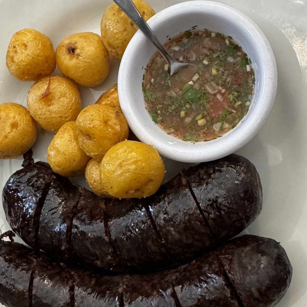Morcilla y papa criolla