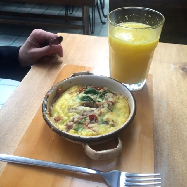 Frittata de espinacas y jamón