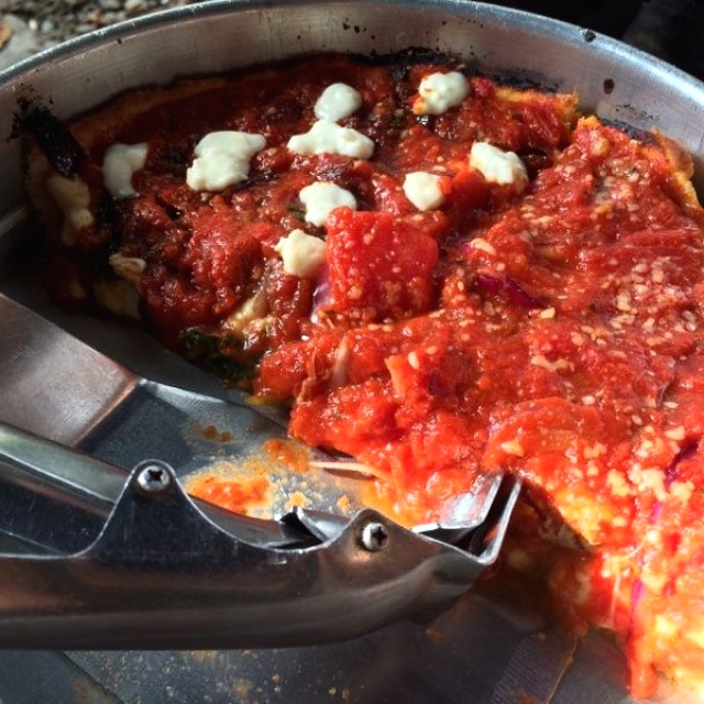 Chicago y cebolla caramelizada