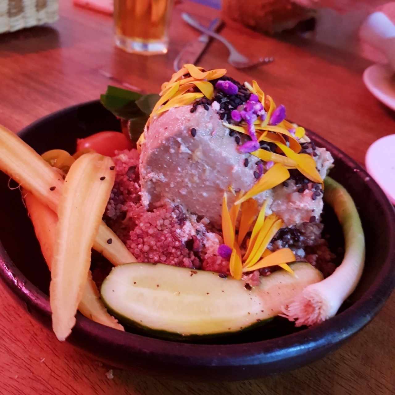 Abacora en cama de quinoa