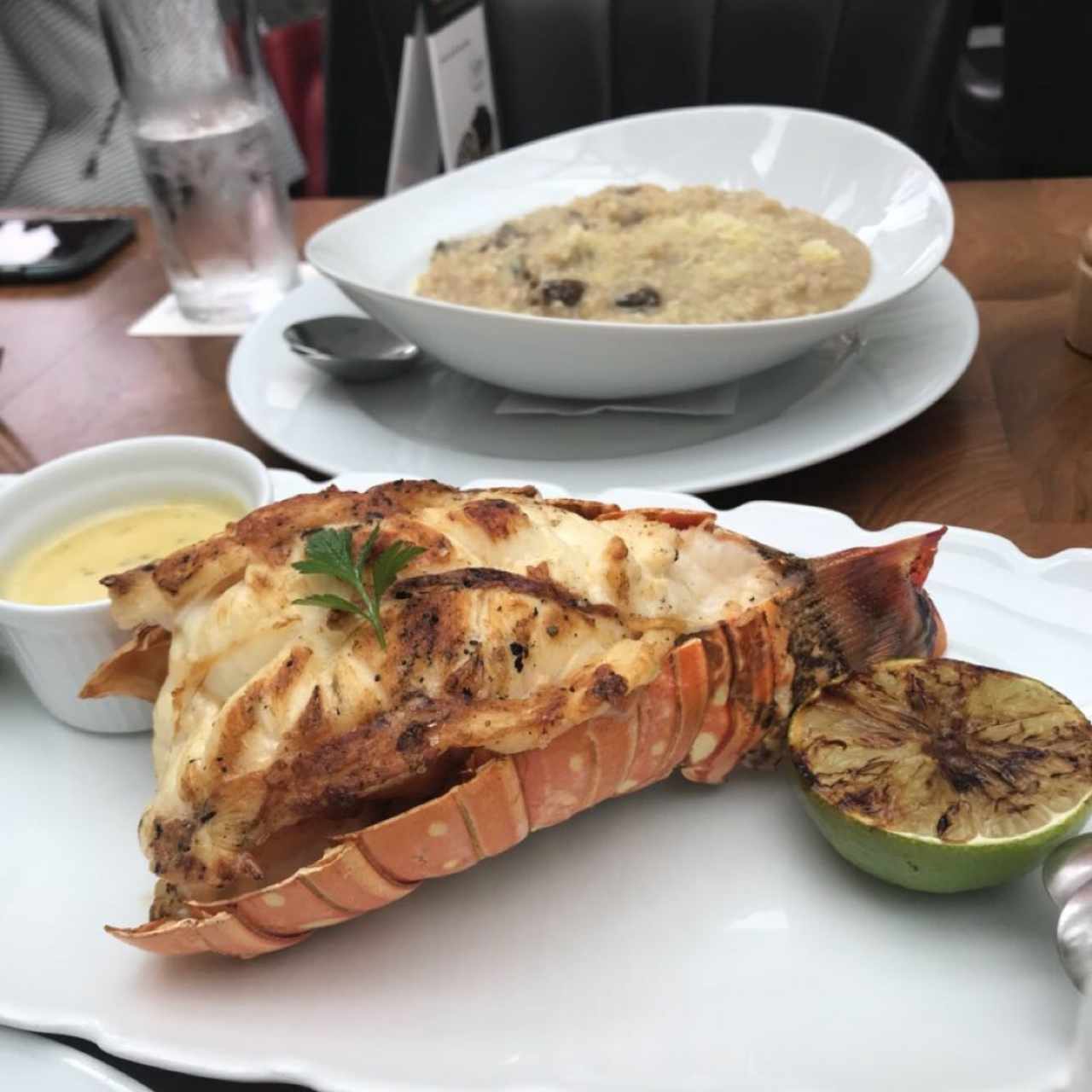 Cola de Langosta y Risotto de porcini
