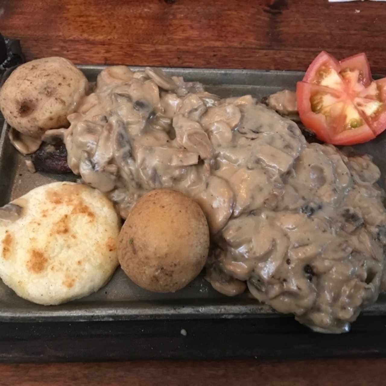 Punta de anca al champiñon