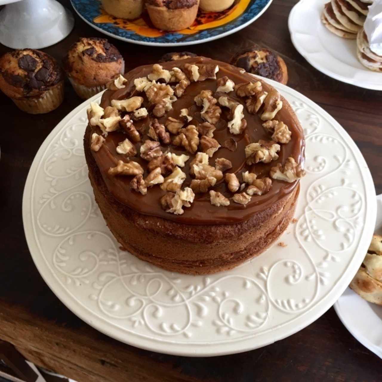 Torta de naranja con dulce de leche