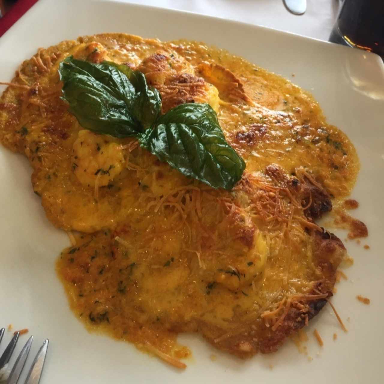 Patacón con camarones