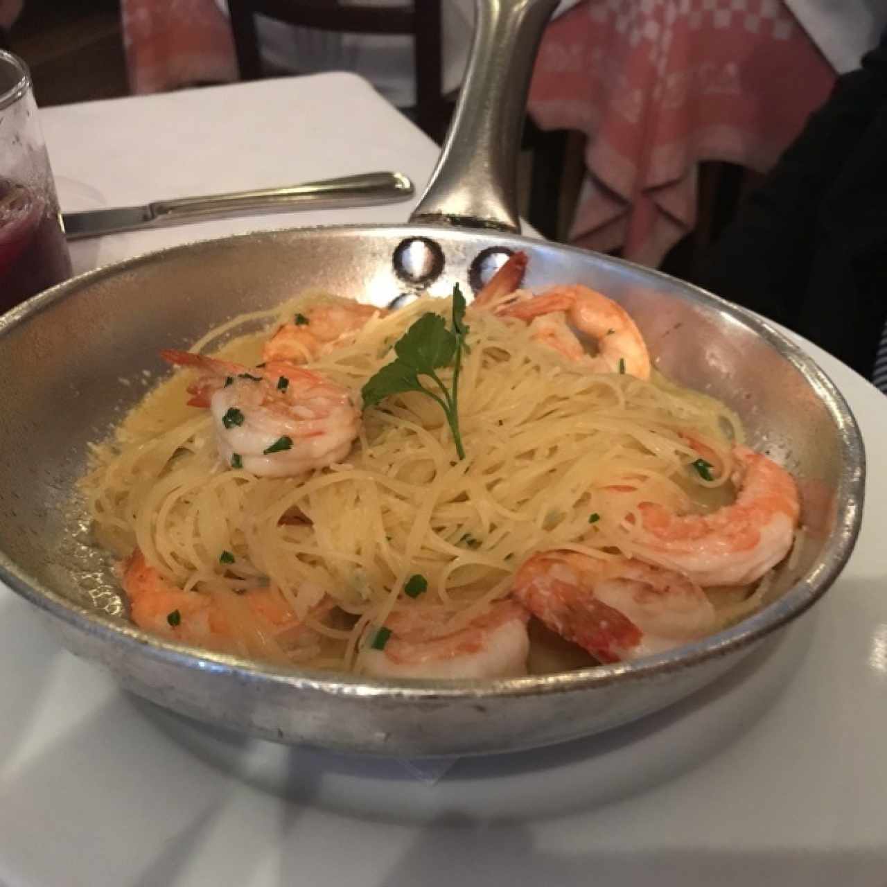capellini con langostinos