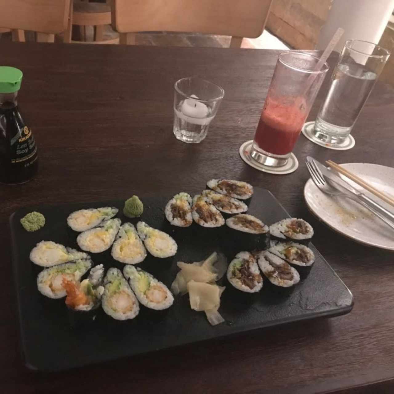 ebi tempura y salmón skin
