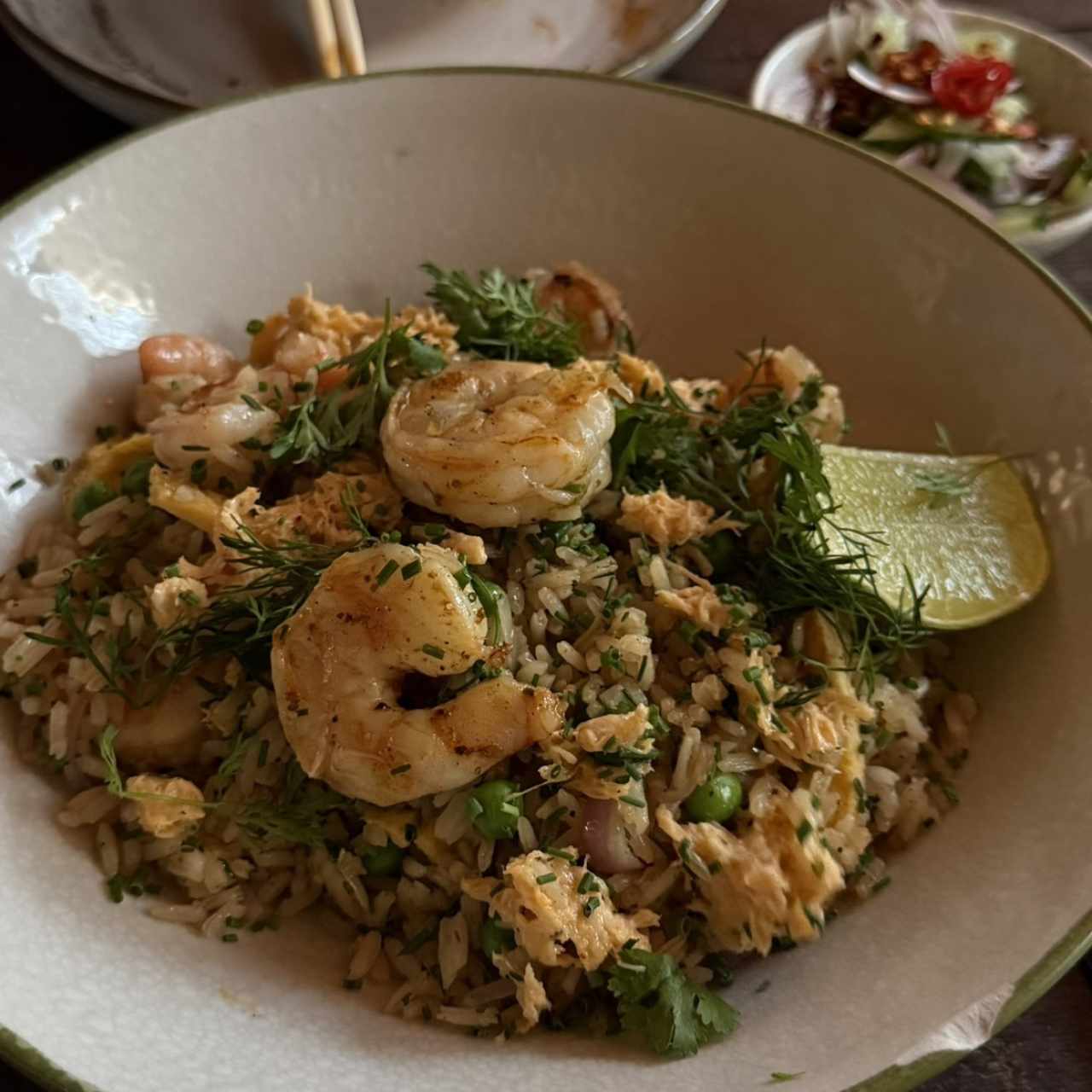Arroz frito de cangrejo