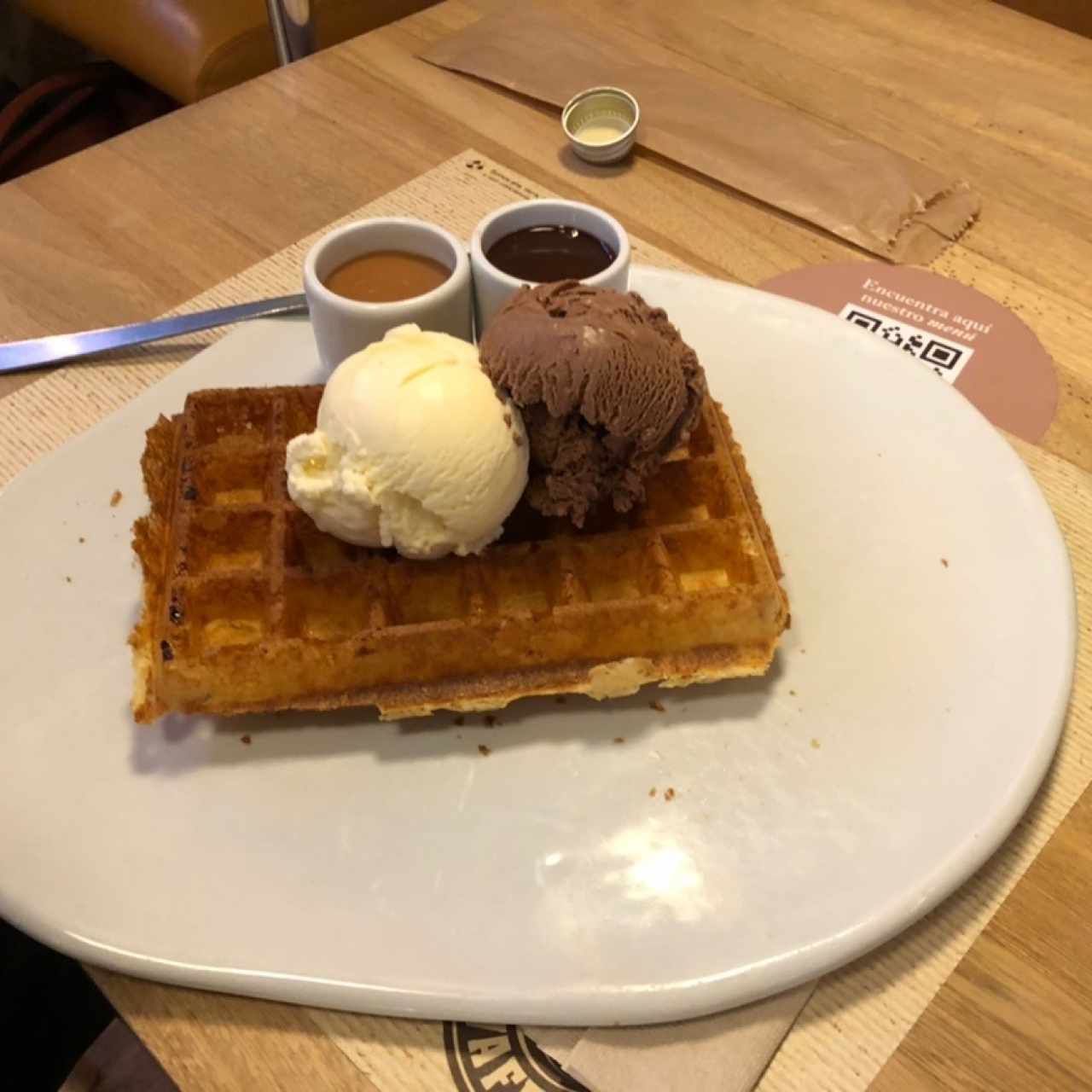gofre de chocolate