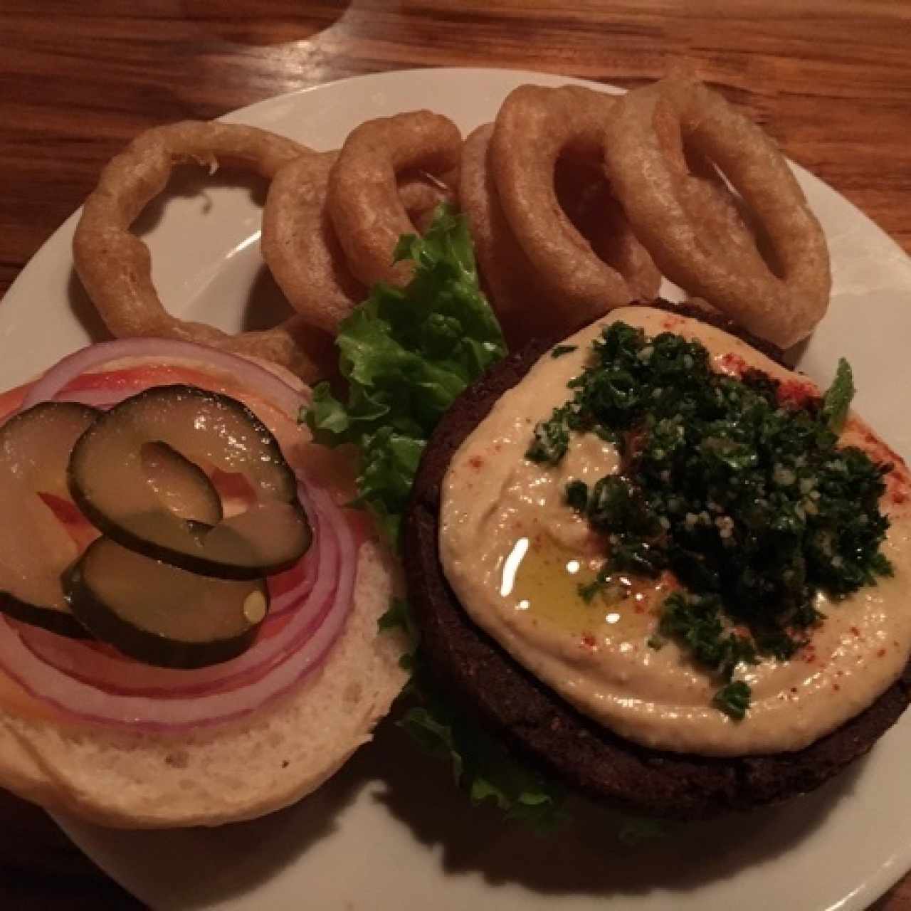 hamburguesa Arabe y Anillos