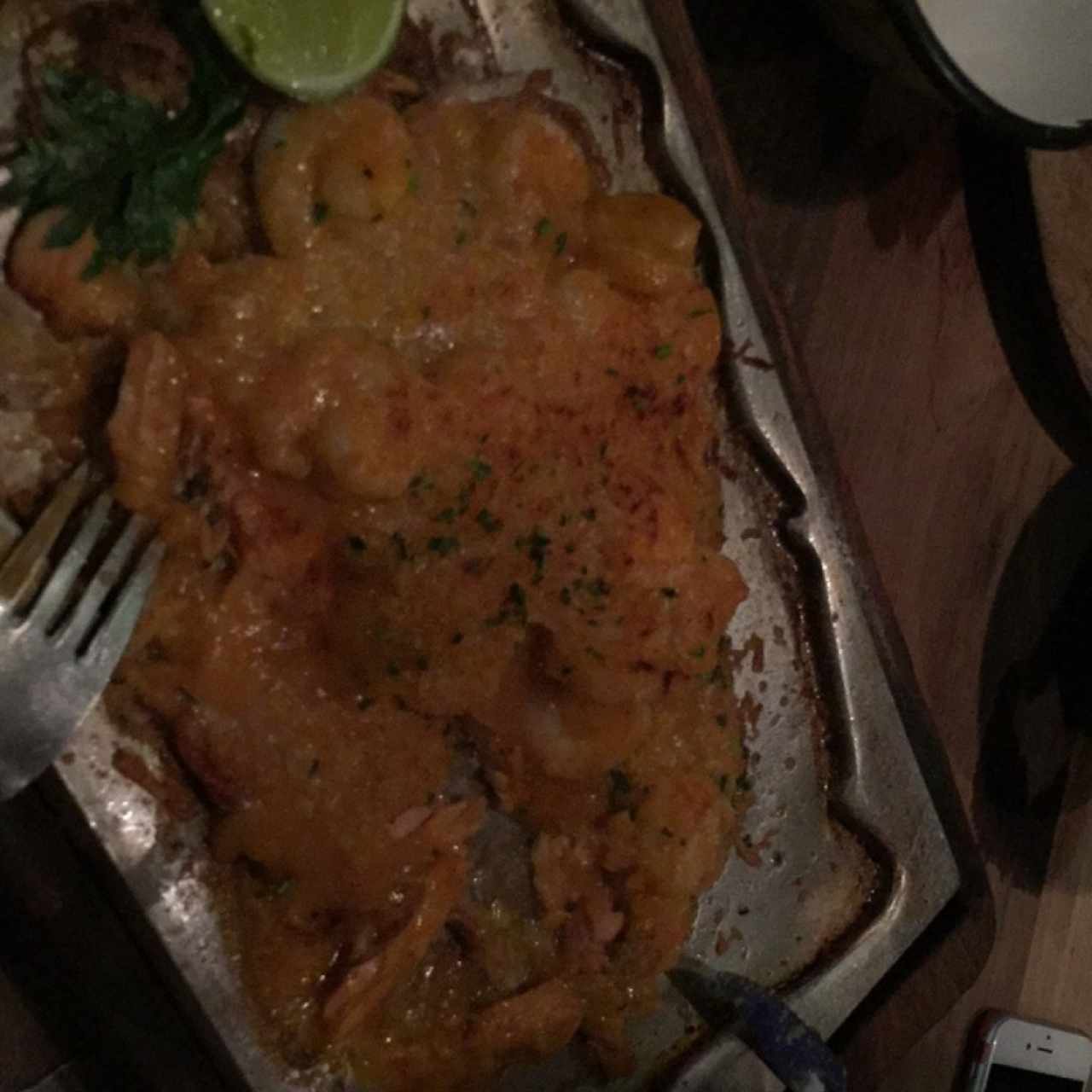 trucha marinera con camarones 