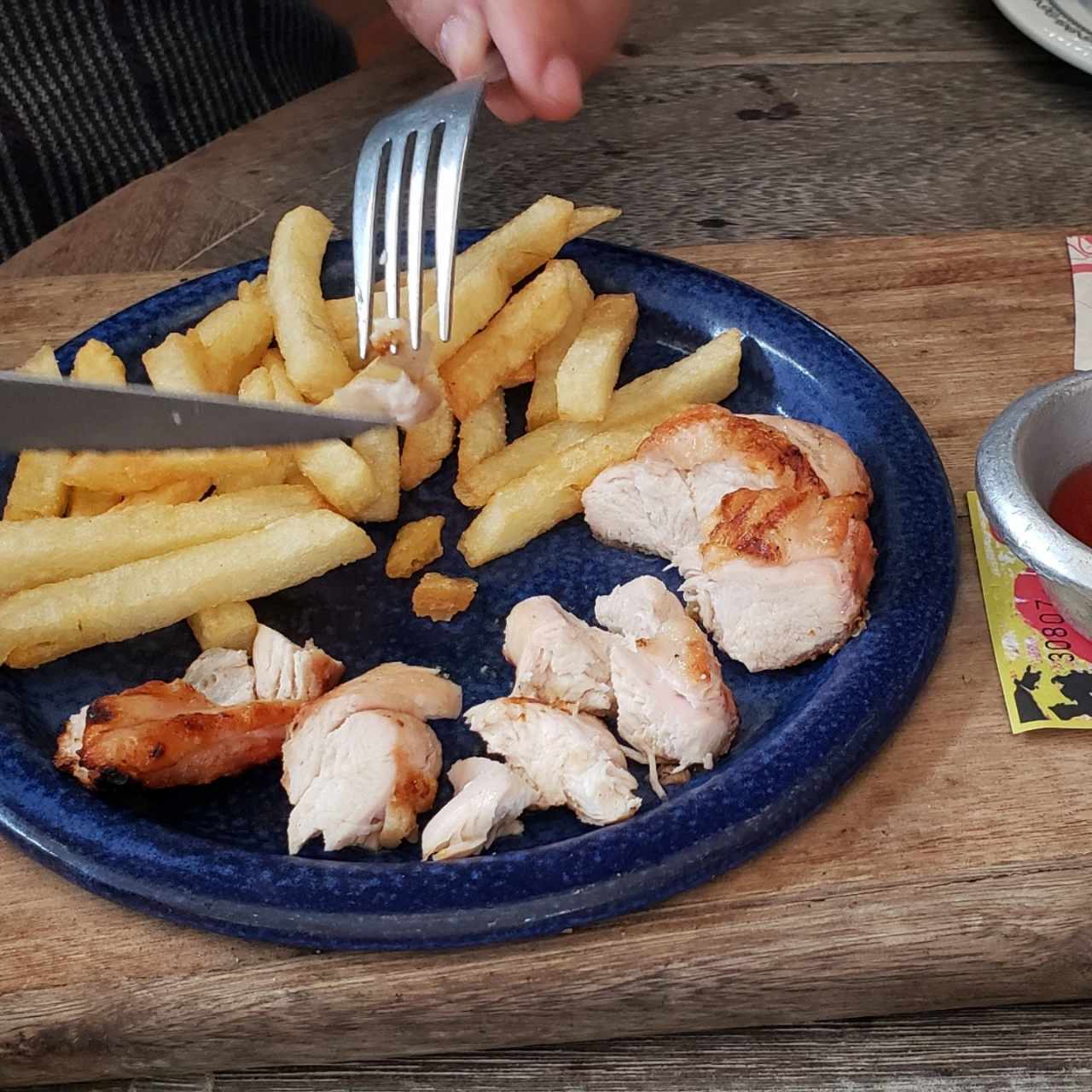 opción para niños... pechuga con papas