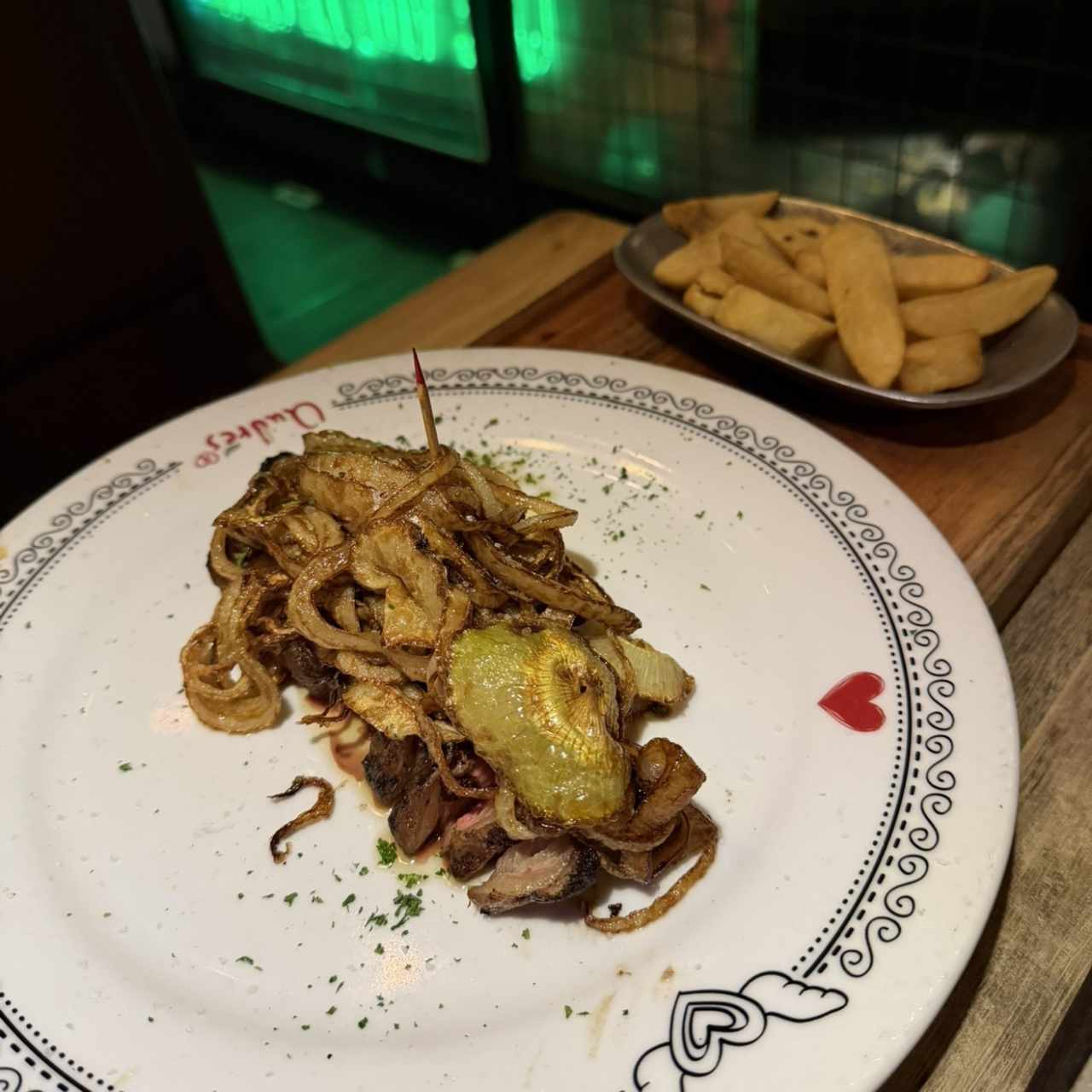 Entrecot encebollado