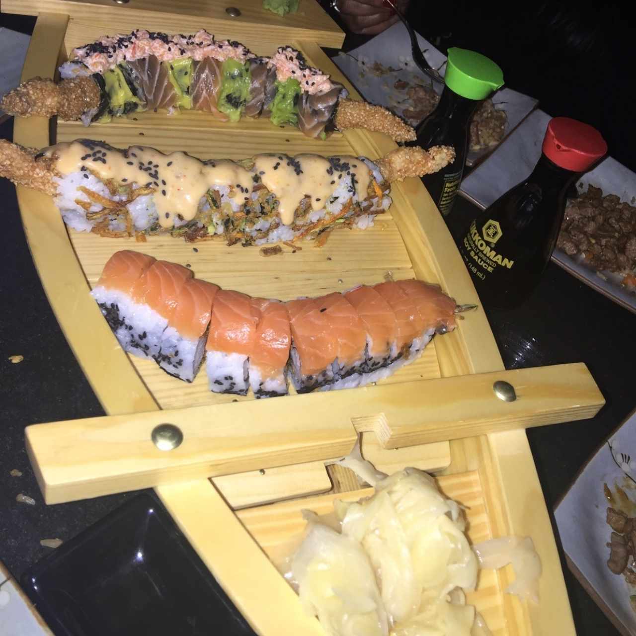 barco con Nolo roll, Michelle Roll y Tango samurai roll