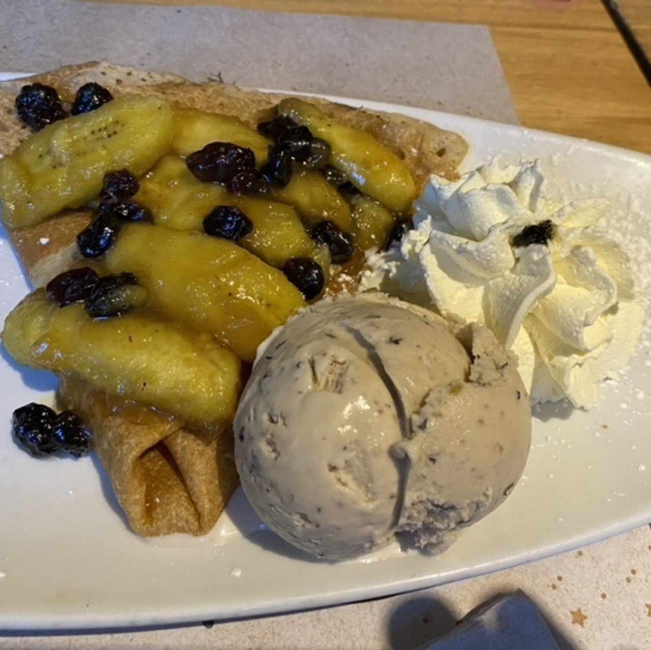 Creppe banana flambe