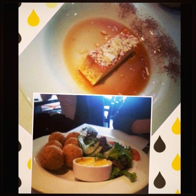 Papas con tocineta! Flan!