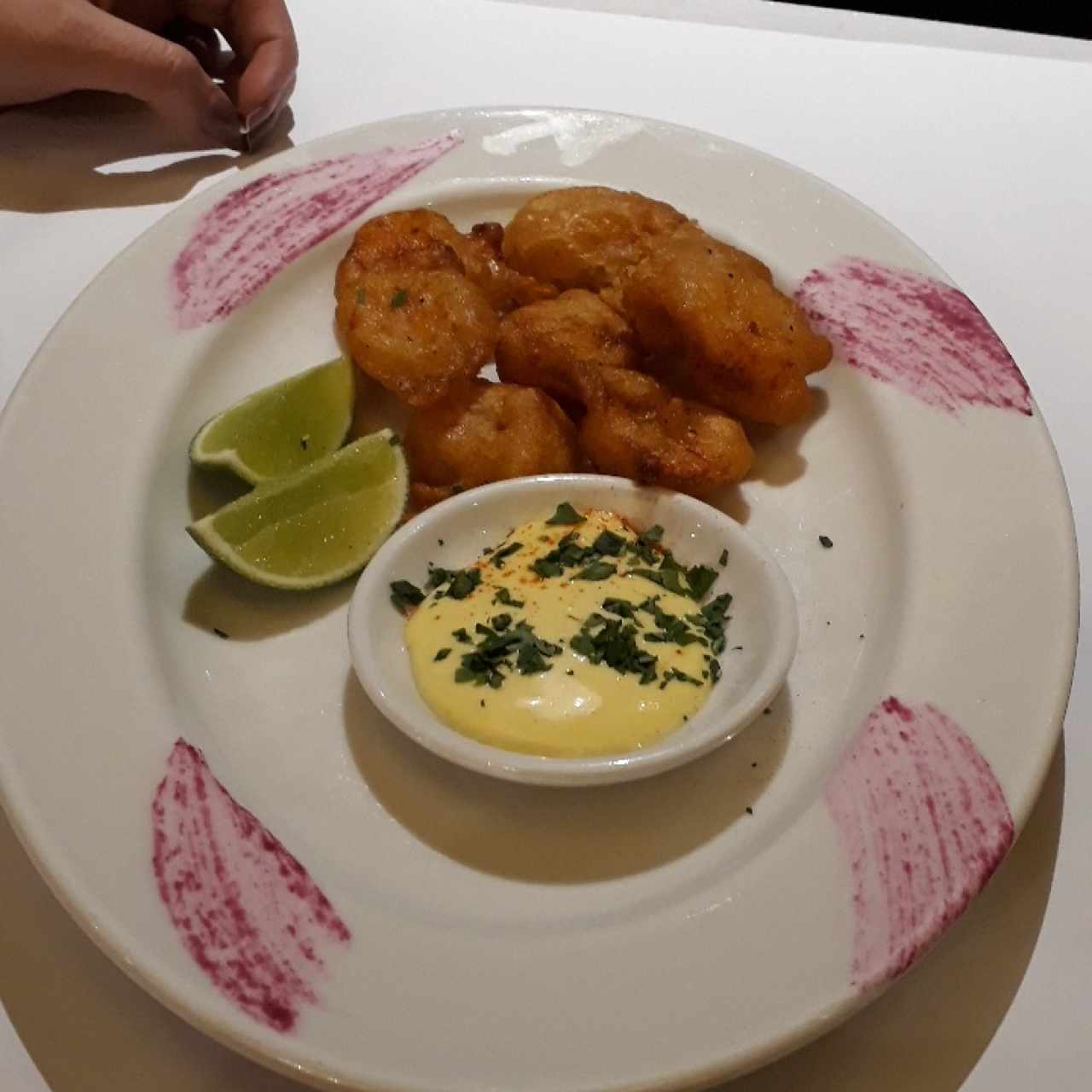 entrada camarones tempura