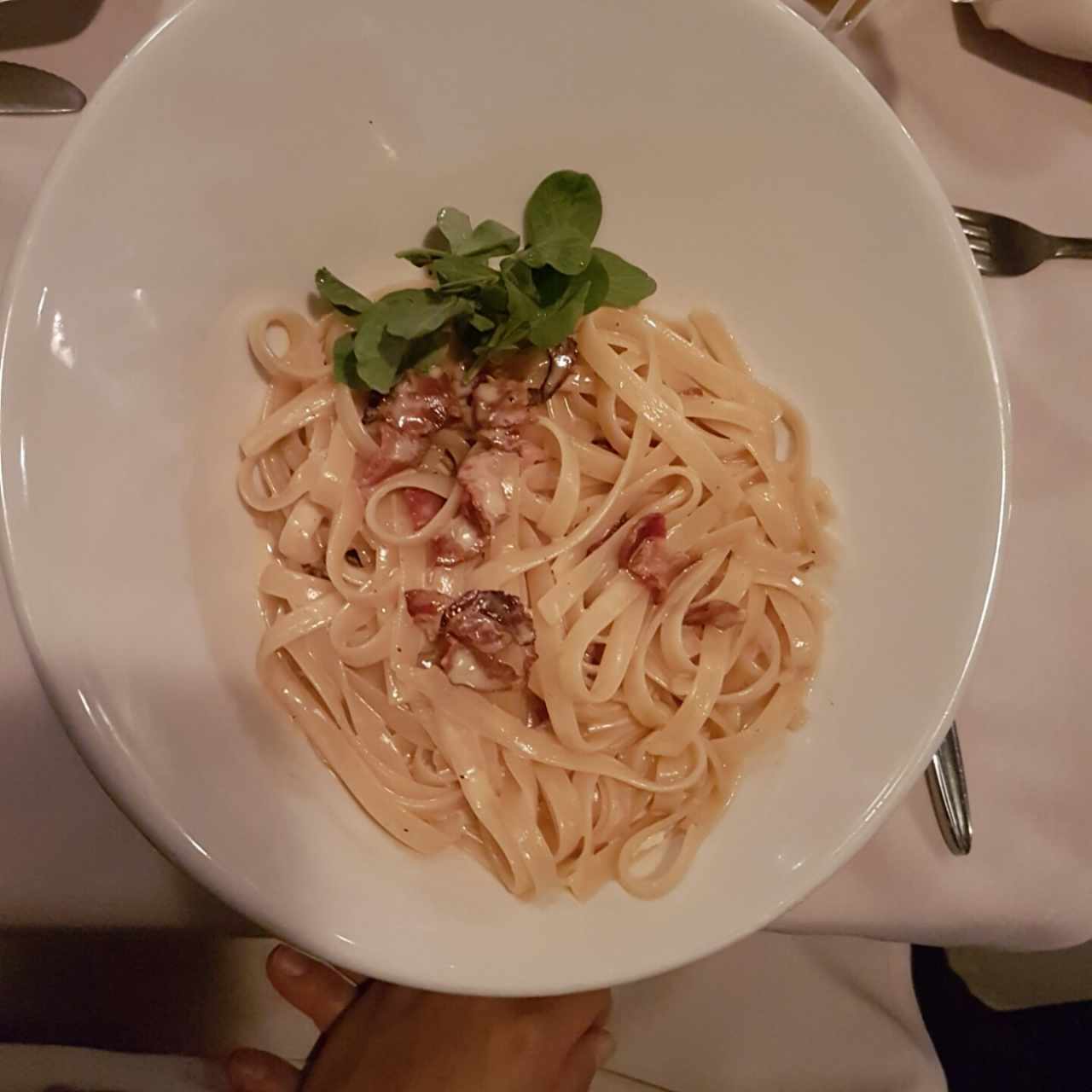 Fetuccini a la carbonara