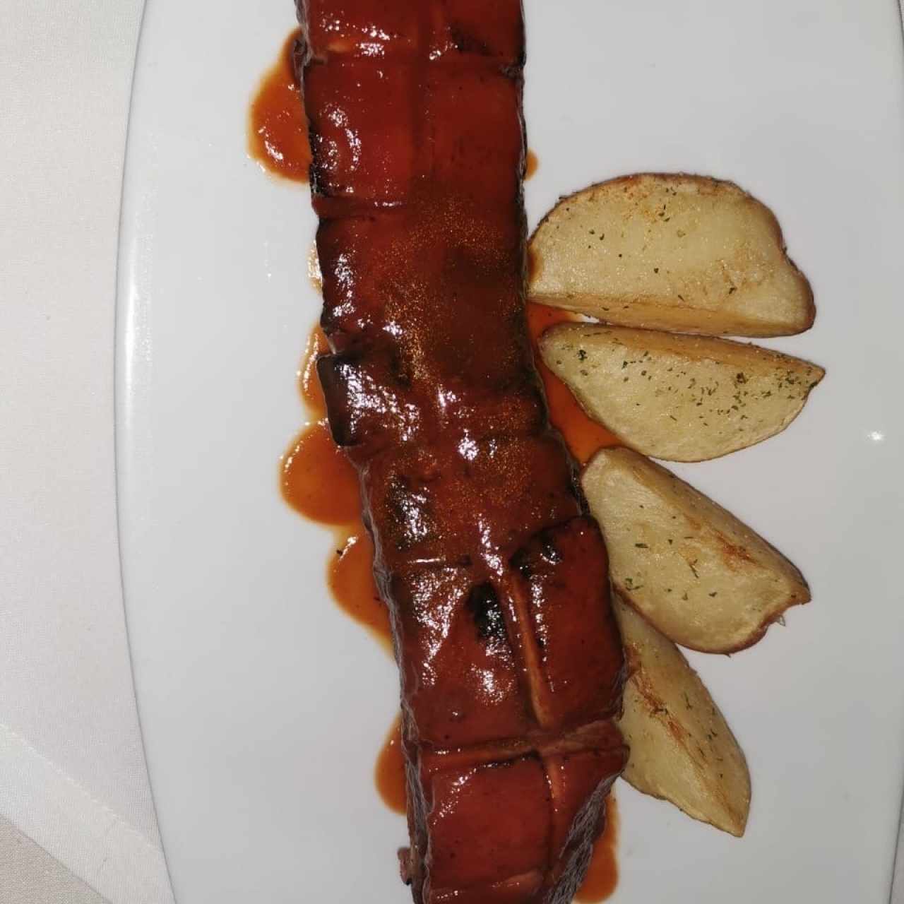 Costilla bbq con tamarindo y papas