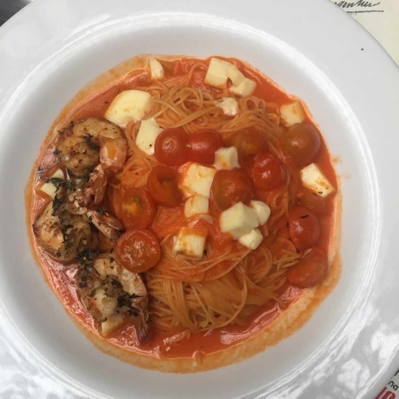 Linguini con langostinos