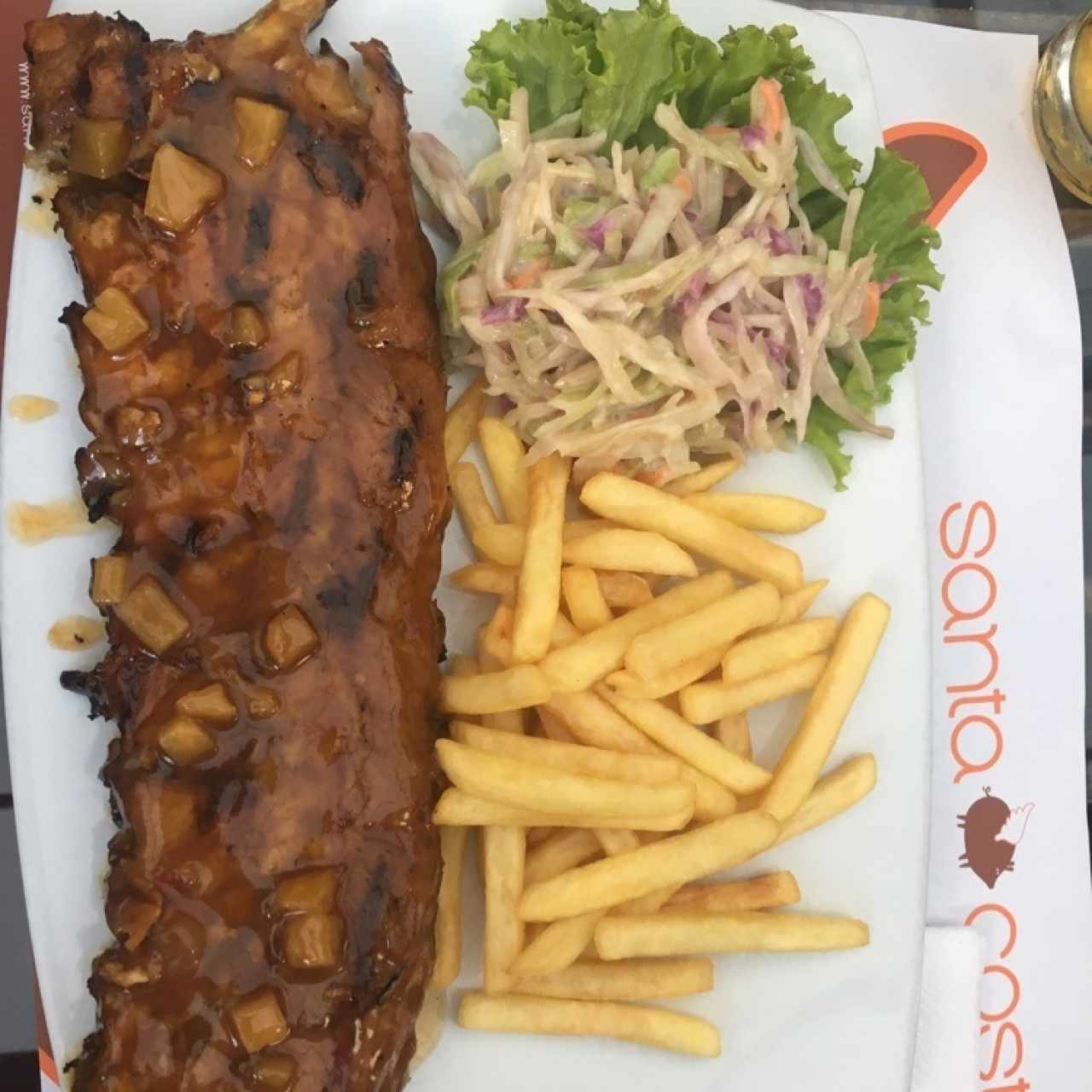 costillas con miel y piña