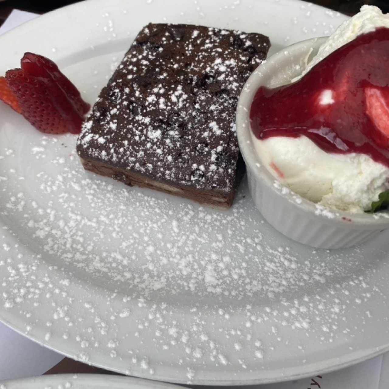 Brownie con helado