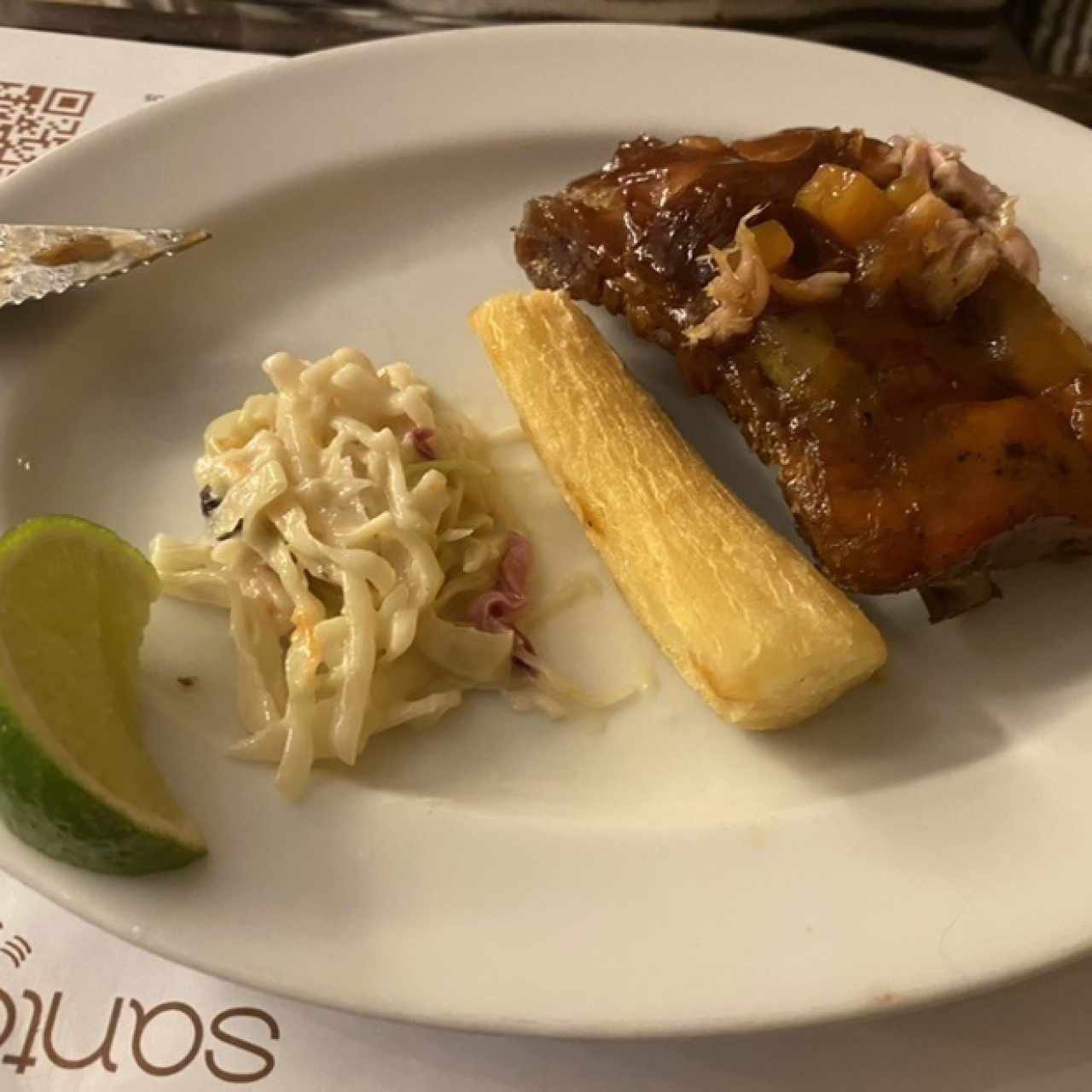 Costilla con BBQ piña