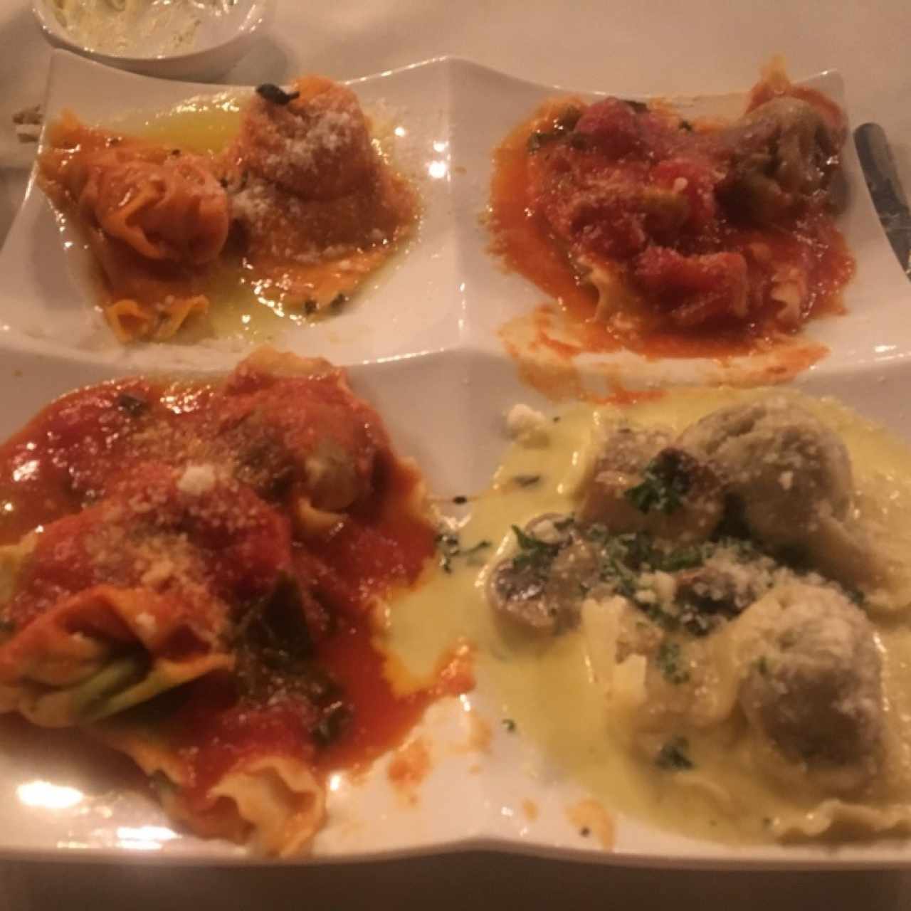 Mix de pasta rellena (opción vegetariana) 