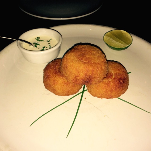Croquetas de risoto y jaiba azul 