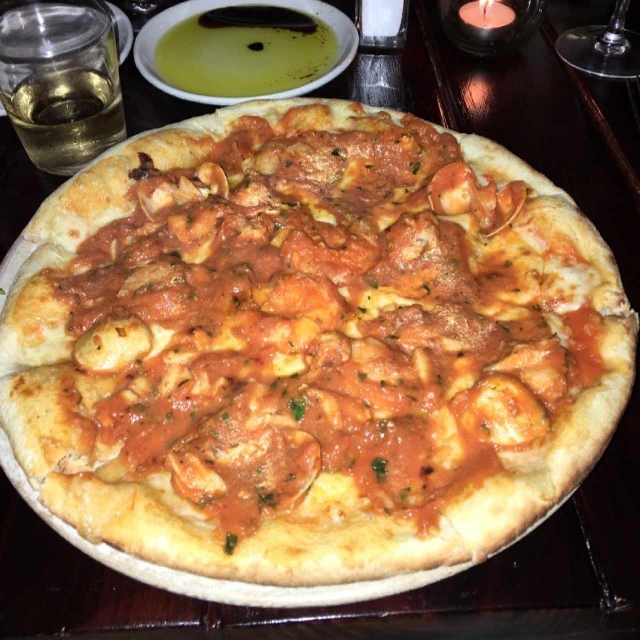 Pizza de fruta de mar