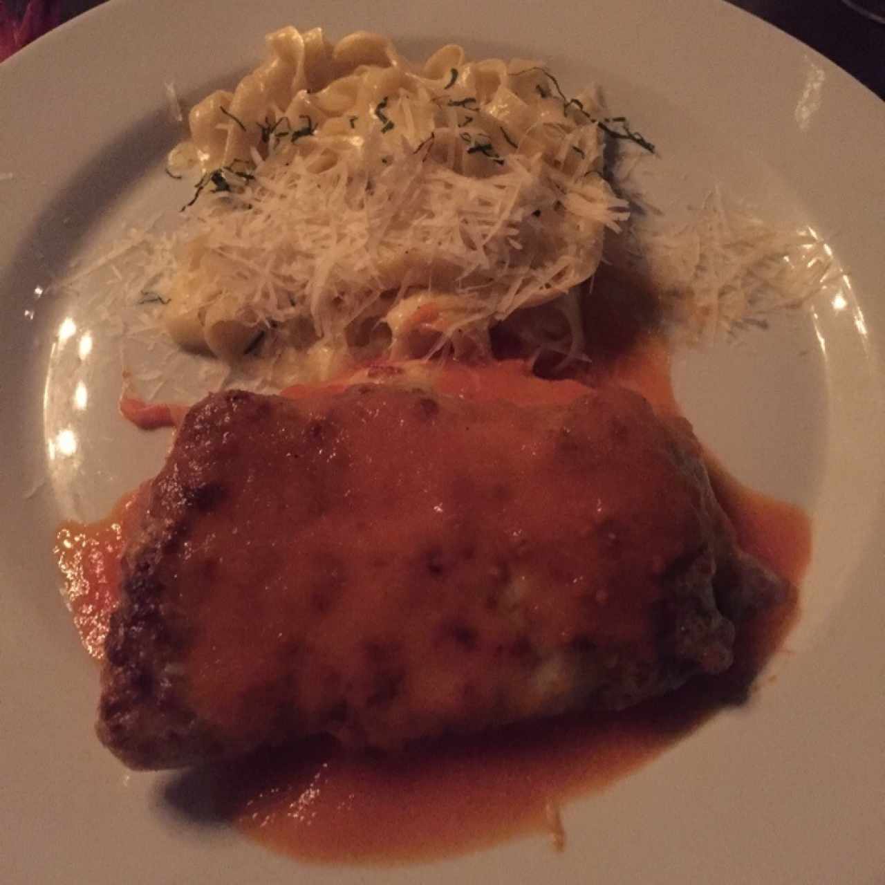 milanesa napolitana con fetuchini 