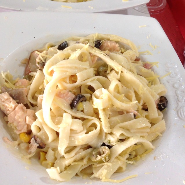 Carbonara con toppins