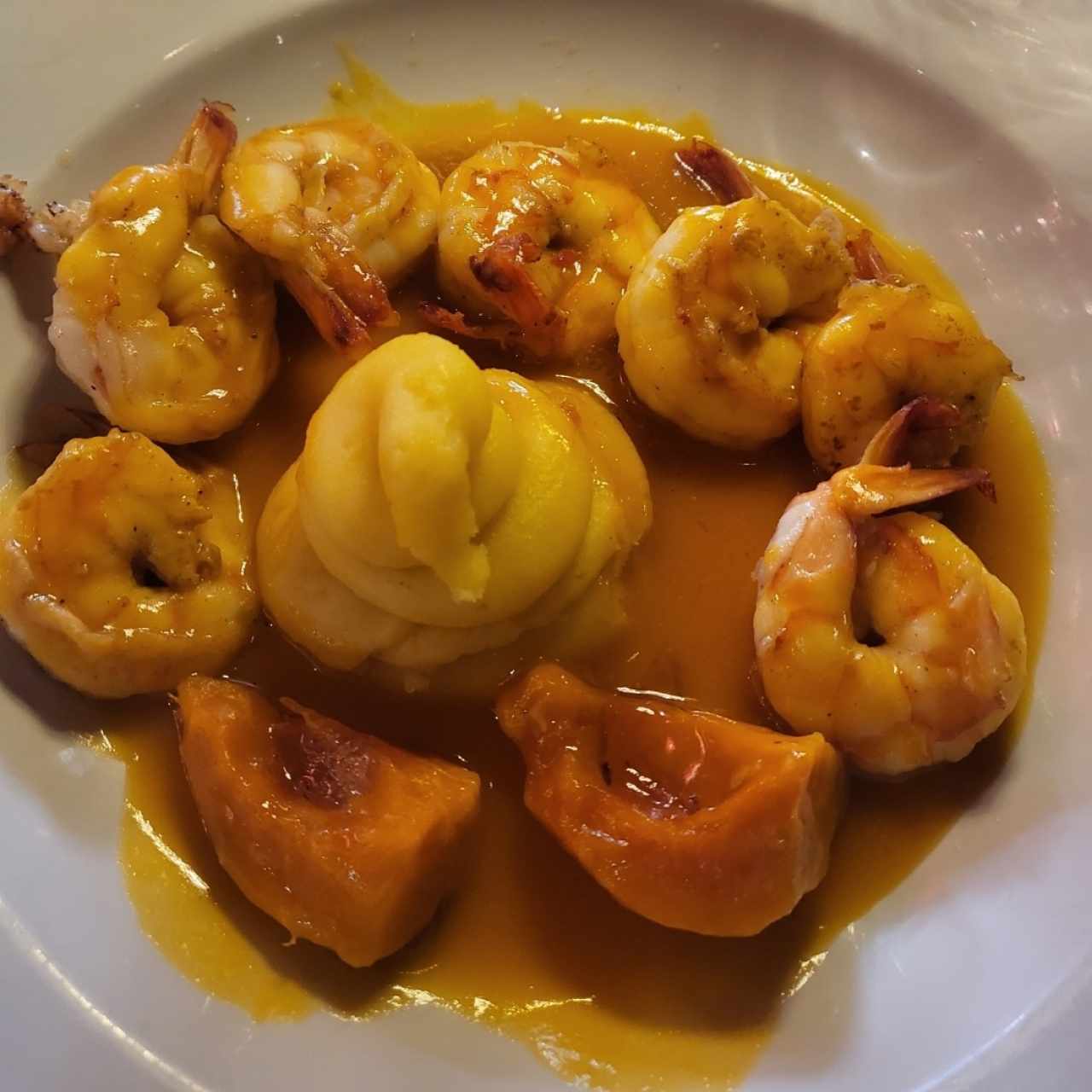 langostinos con pixbae y miel