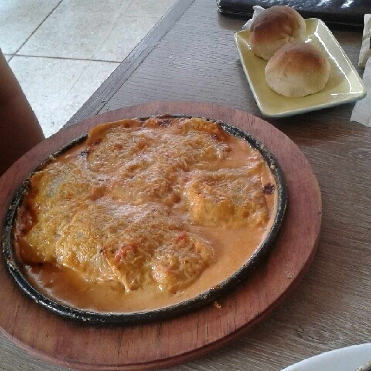 raviolis de salmón