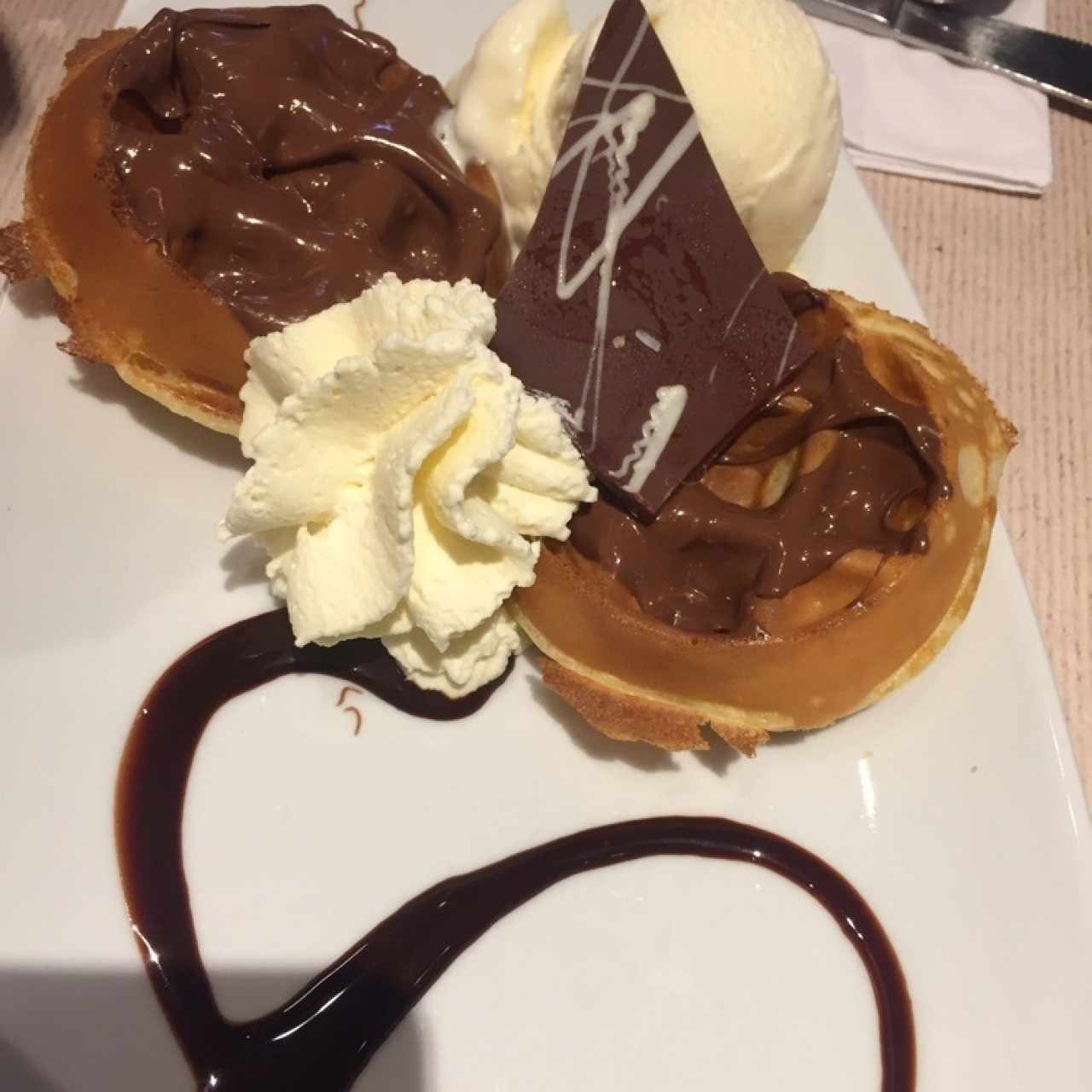 mini waffles de nutella