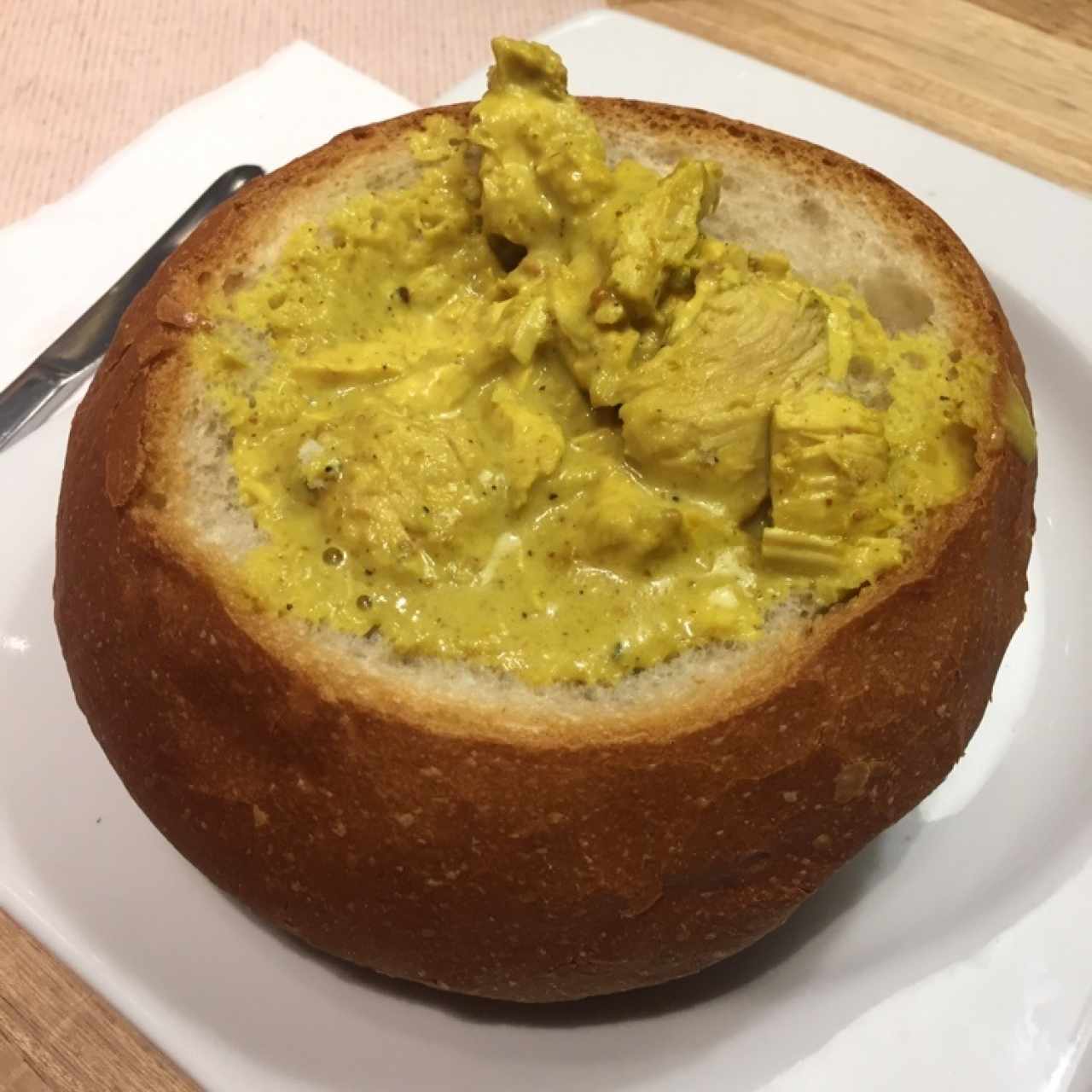 Pane cook de pollo al curry